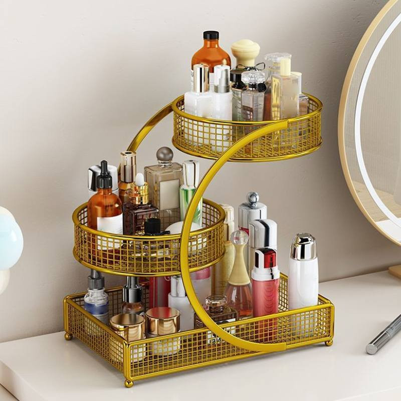 Multi Layer Shelf Cosmetics Storage Rack Desktop Organizer Kitchen Vegetable And Fruit Tool Dormitory Dress Desktop Storage Rack