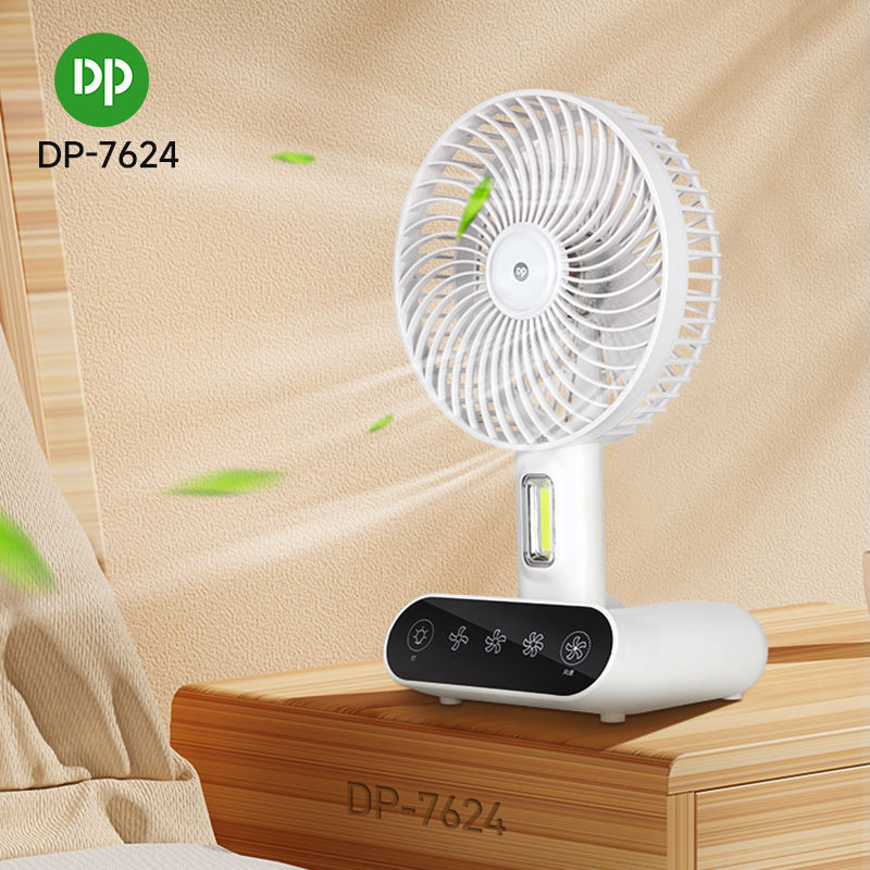 Rechargeable TableTouch Fan With Lamp USB Charging Portable Handheld 3 Gear Speed Desktop Mini Fan